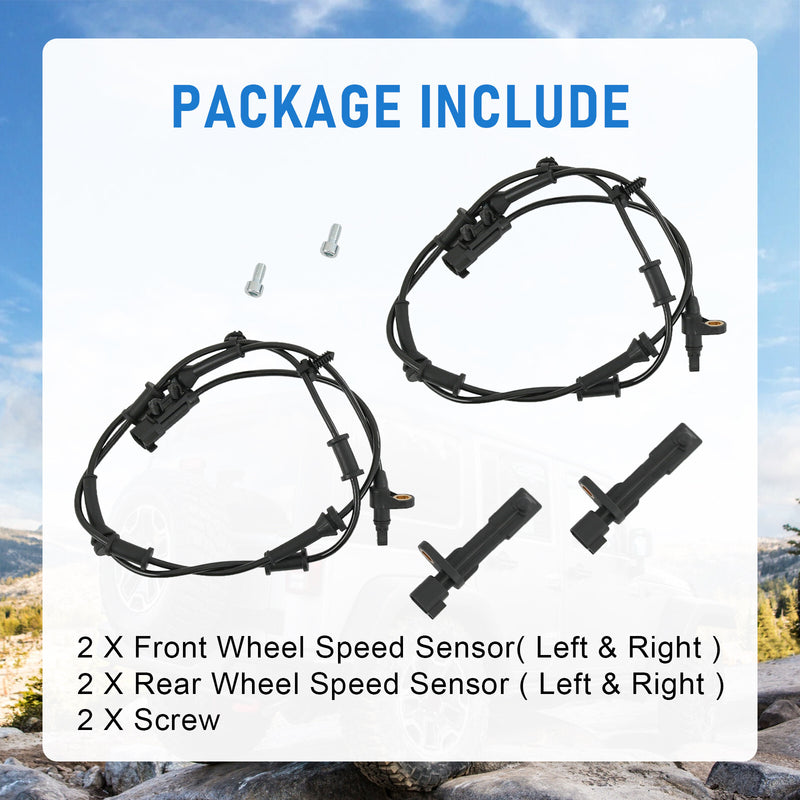 ABS Wheel Speed Sensor Set for Dodge Nitro 2007-2011 3.7L 4.0L Front Rear
