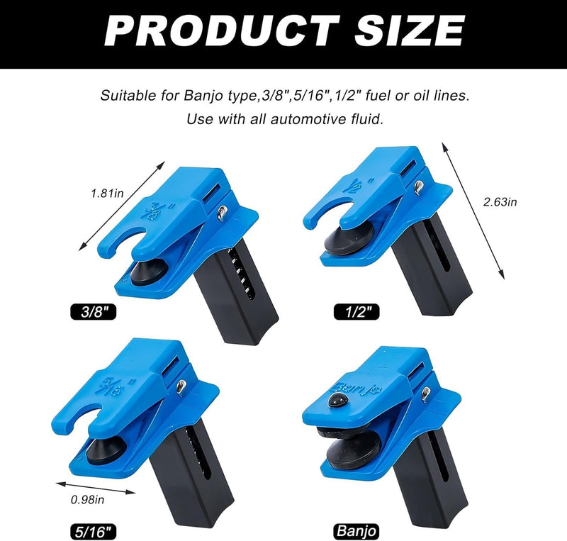4pc Universal Auto Steel Line Stopper Kit Brake Fluid Line Clamp Tool for Brake