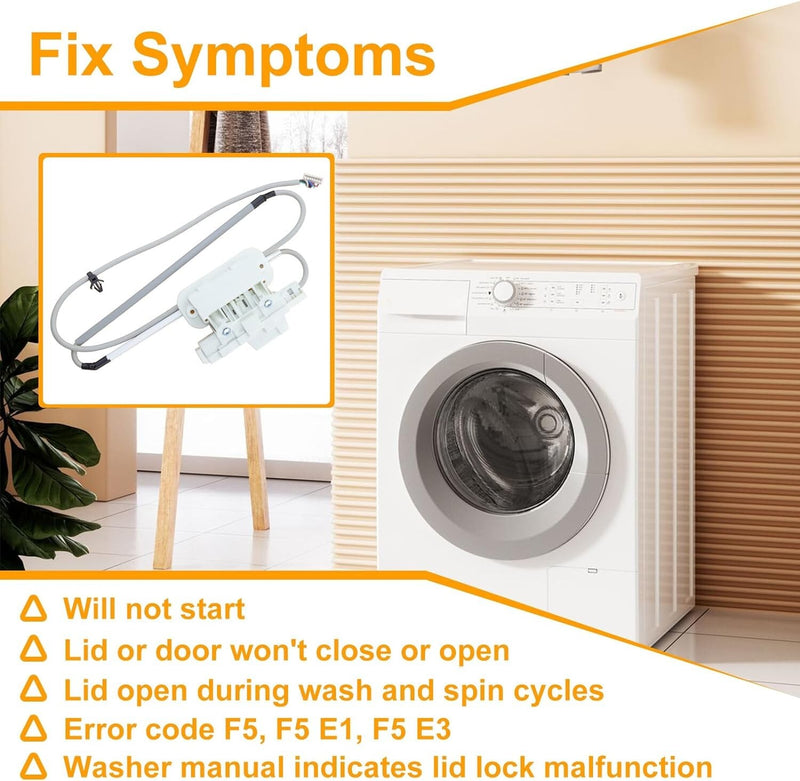 Washer Lid Lock Assembly Latch for Whirlpool Cabrio W10810403 W10619844