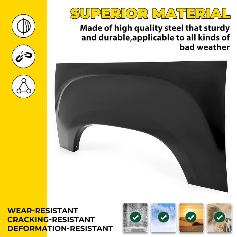DURAFORCE Rear Driver Left Side Upper Wheel Arch Repair Panels for GMC Sierra 1500