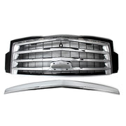 DURAFORCE For Cadillac Escalade 2015-2020 Hood Molding Trim+Front Grille w/Sensor Hole