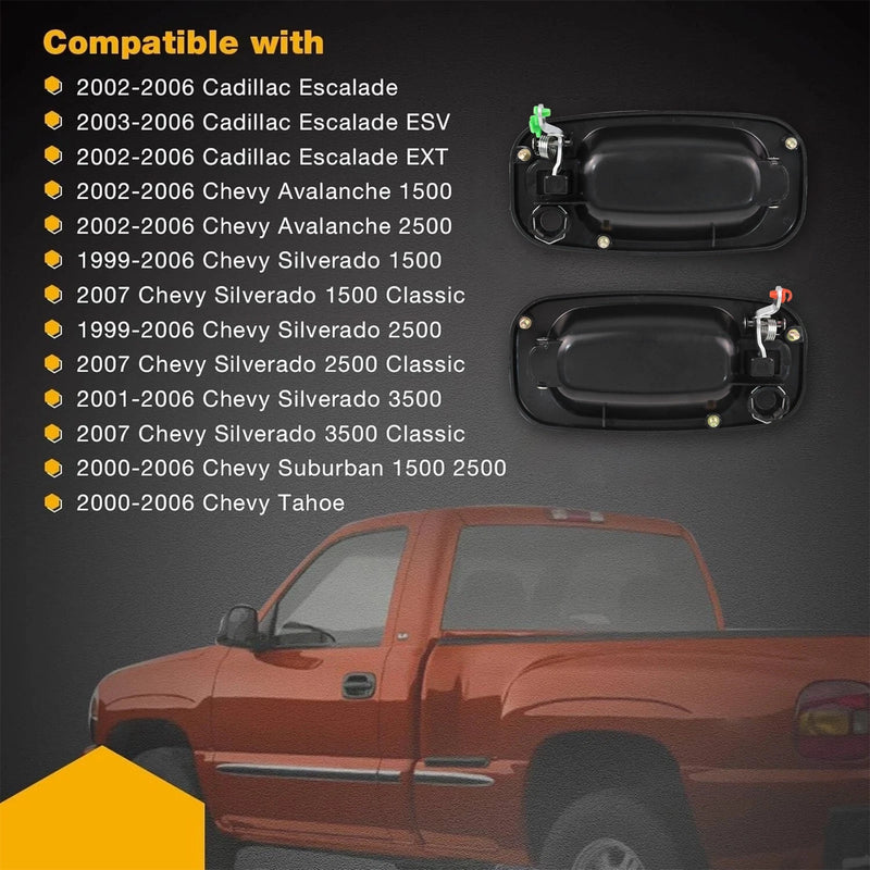 DURAFORCE Exterior Door Handles Front Left+Right Fit 1999-2007 Chevy Silverado GMC Sierra