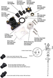 DURAFORCE 394711 Water Pump Impeller Kit for Johnson for Evinrude 9.9-15HP 1974-2007