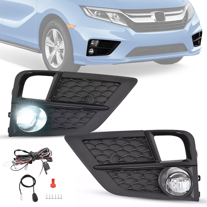 LED Fog Lights Front Bumper Driving Lamps With Bezel for Honda Odyssey 2018-2020