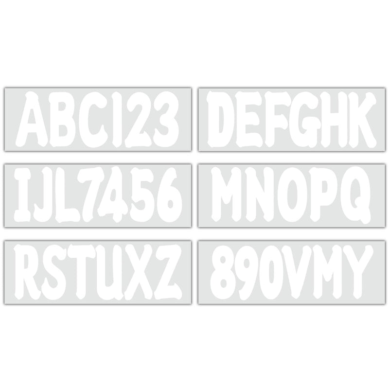 DURAFORCE Marine Boat White Sticker Decal A-Z Letters And 0-9 Numbers 3" 4 Sets