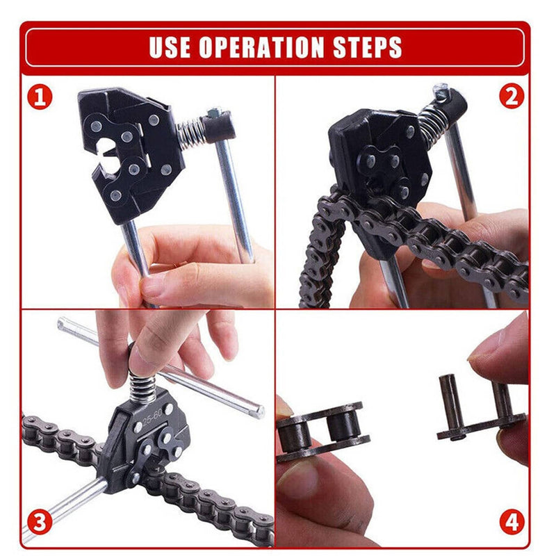 25-60 Chain Detacher Breaker Roller Chain Tool Kit for Motorcycle Go-Kart ATV