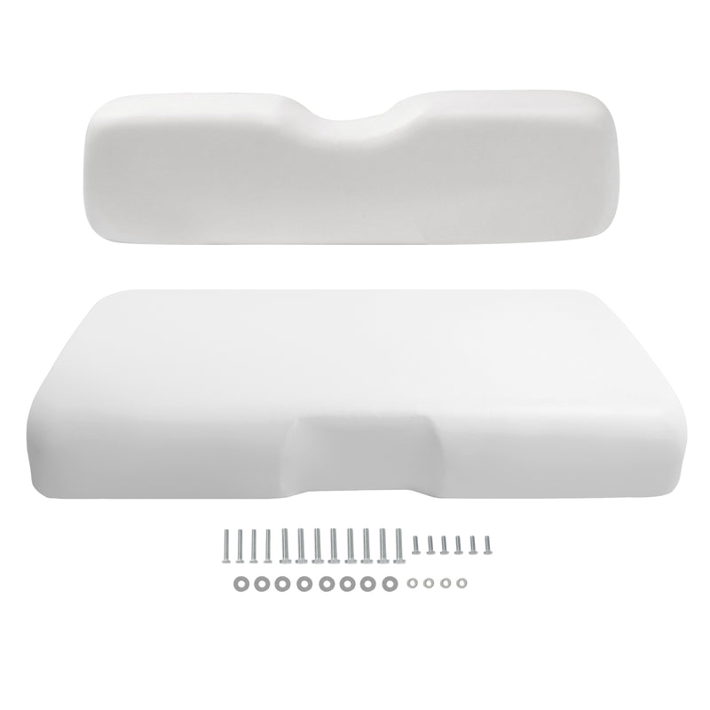 White Front Seat Bottom Cushion Backrest for EZGO RXV 2008-Up Golf Cart