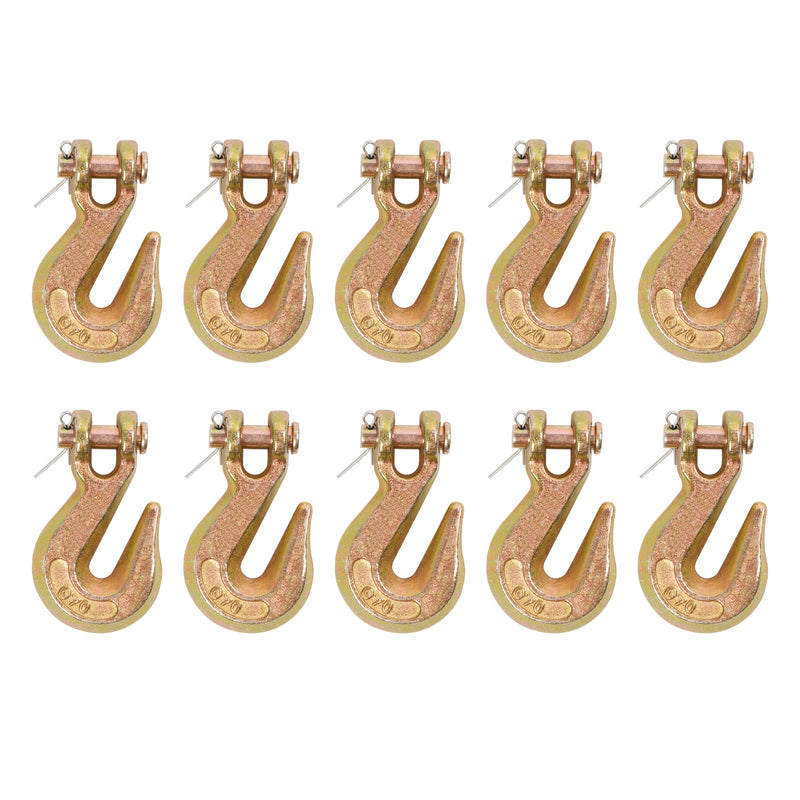 G70 3/8" Clevis Grab Hook Tow Chain Tie Down for Flatbed Truck Trailer 10 Pack