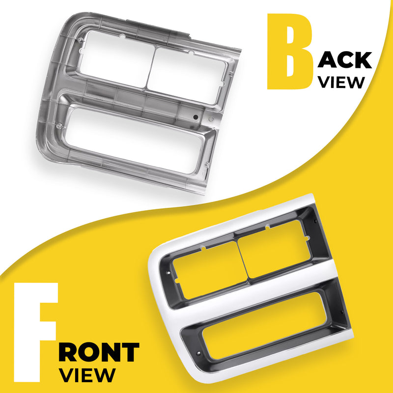 Headlight Bezel Door Set for Chevrolet G10 G20 G30 1992-95 Driver Passenger Pair