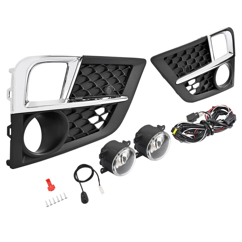 DURAFORCE Front Bumper Fog Lamp Bezel Chrome Trim for Honda Odyssey 2018-2020 Set