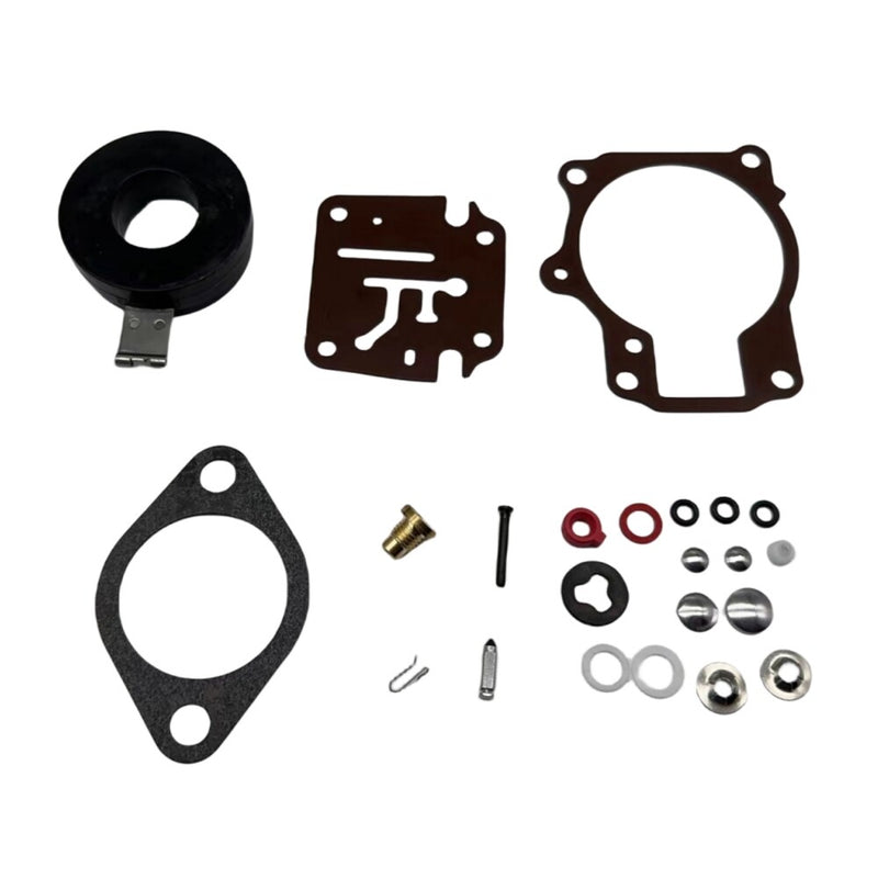 Carburetor Rebuild Repair Kit With Float for Johnson/Evinrude 18 20 25 HP 3Pcs