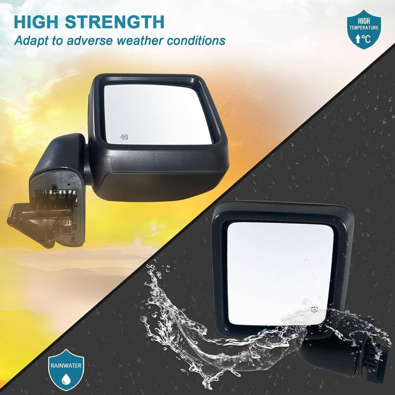 Pair Left Right Power Heated Mirror for Jeep Gladiator Wrangler JL