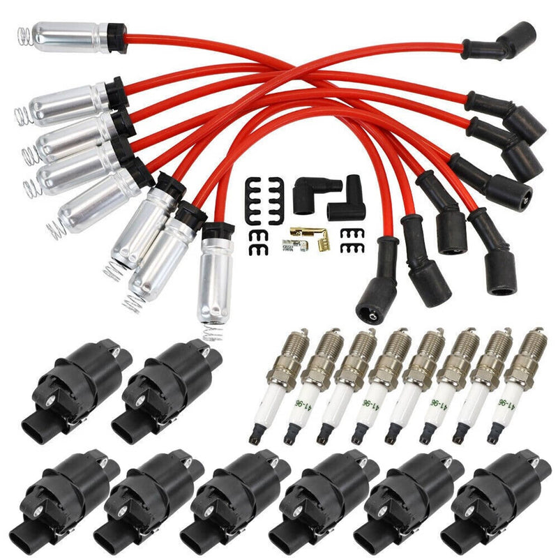 UF414 Round Ignition Coil Spark Plugs Wire 8Pack for Chevy Silverado Tahoe