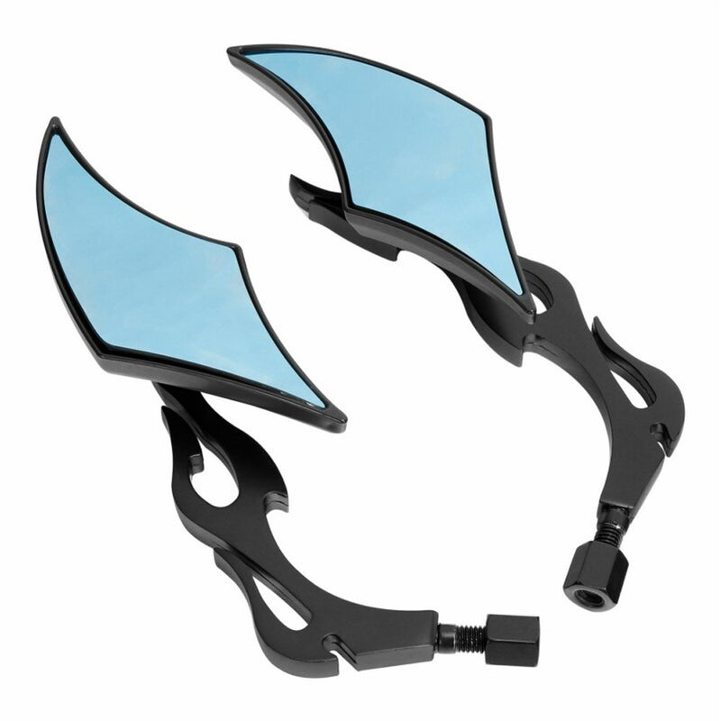 Motorcycle Black Blade Rear View Mirrors for Harley Cruiser Bobber Chopper Honda