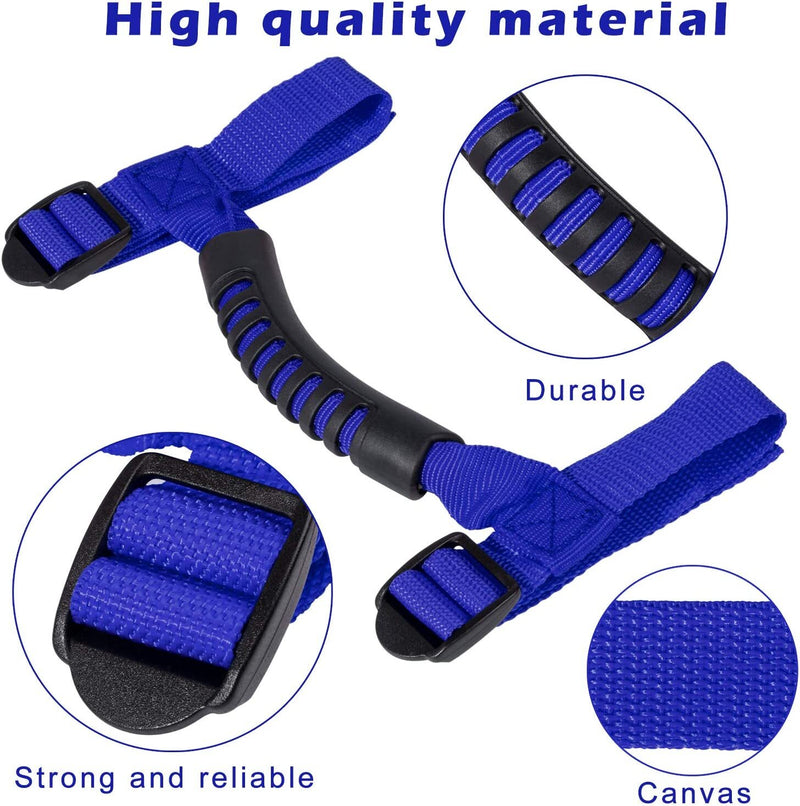 Blue Roll Bar Grab Handles for Jeep Wrangler TJ JK JL 1955-2022 4 Pcs