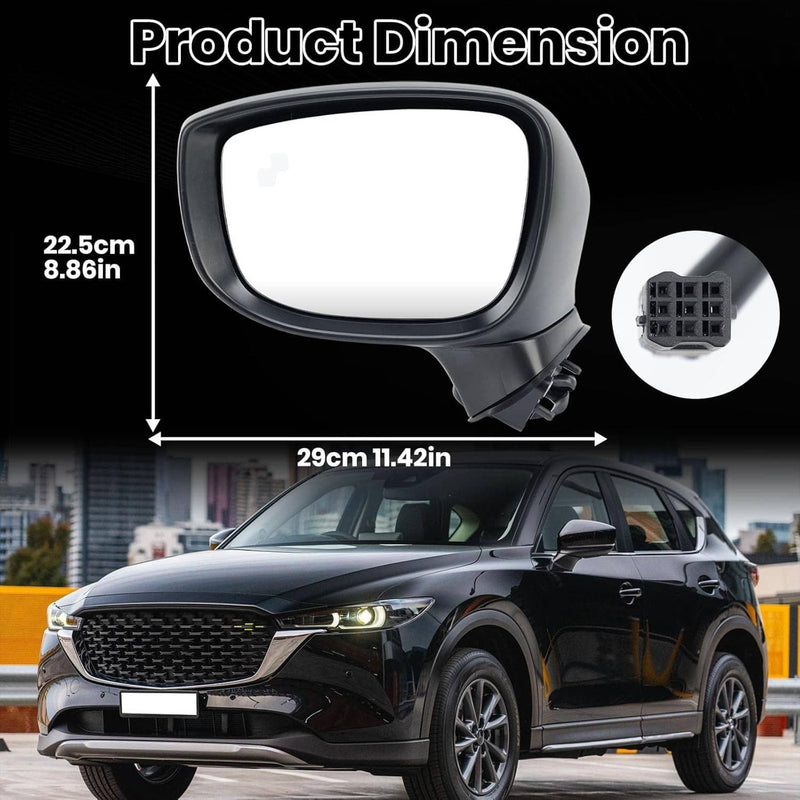Driver Side Mirror with BSM Power Turn Signal for Mazda CX-5 2017-2024 Left