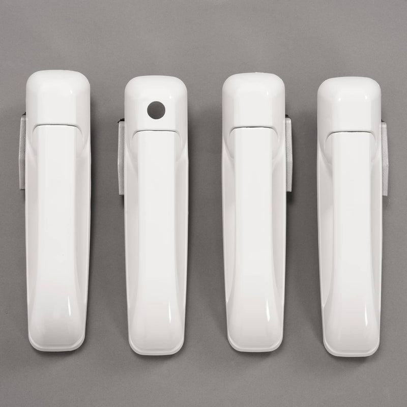 DURAFORCE Outside Door Handle White for Dodge Ram 1500 2009-2024 2500 2011-2025 4 Pcs