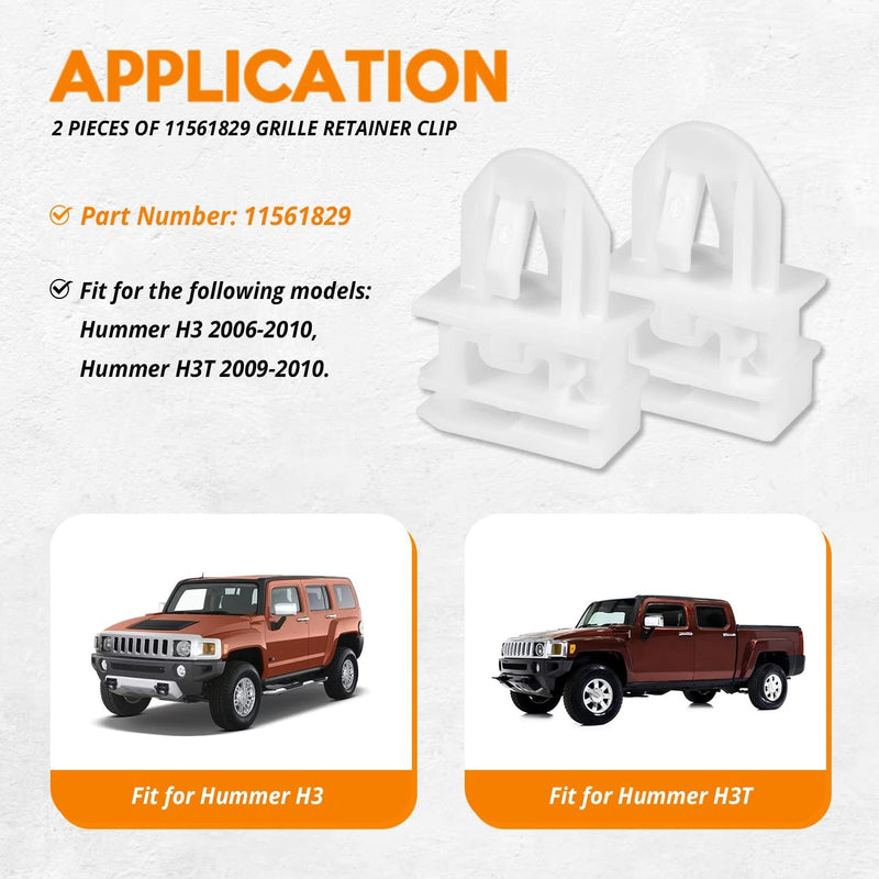 11561829 Grille Retainer Clips for Hummer H3 H3T 2006-2010 2Pcs