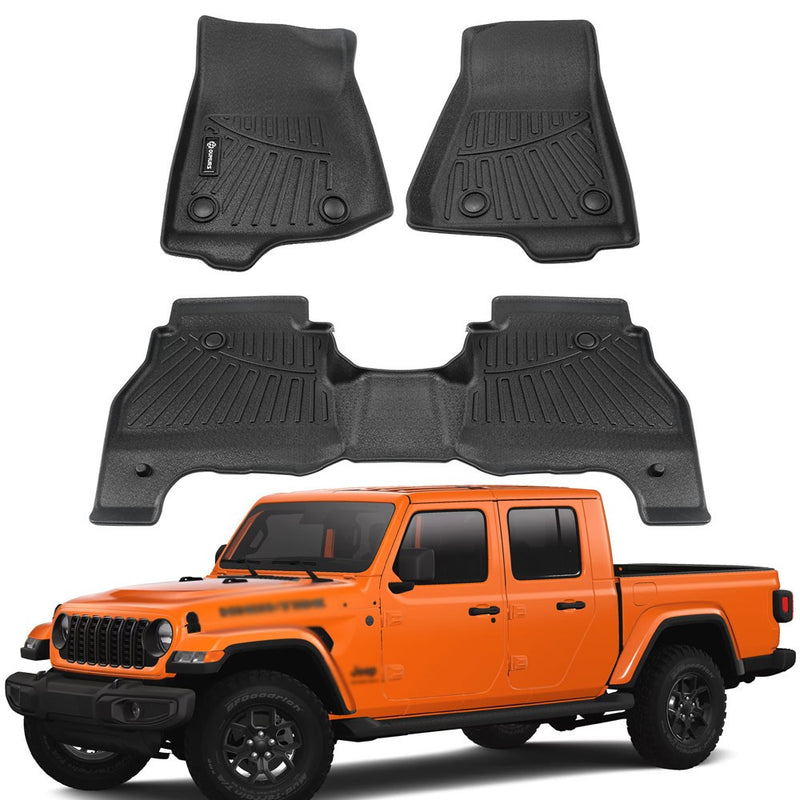 3Pcs Floor Mats for Jeep Gladiator 2020-2025 Floor Liner 3D Model Front Rear