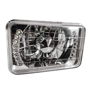 DURAFORCE 2PCS 4x6'' inch LED Headlights Chrome Bright For 1982-1992 Chevrolet Camaro