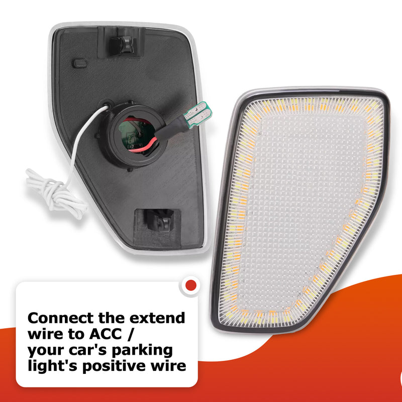 Switchback LED Side Marker Signal Lights Clear Lens for HUMMER H3 2005-2010 Pair