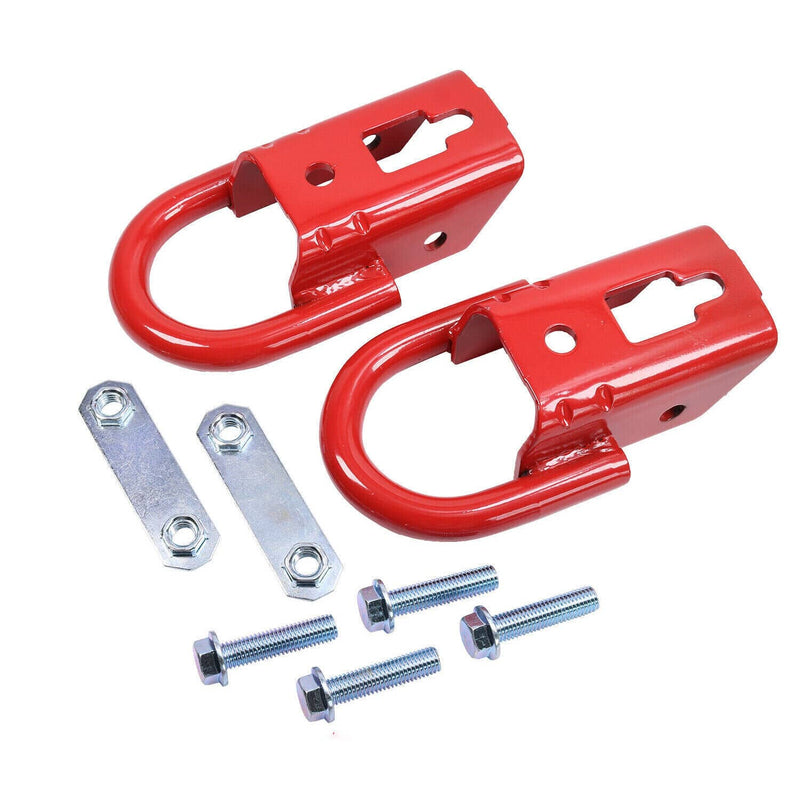 2 Pcs Red Towing Hooks FL3Z17N808A w/ Hardware Front for Ford F150 09-19