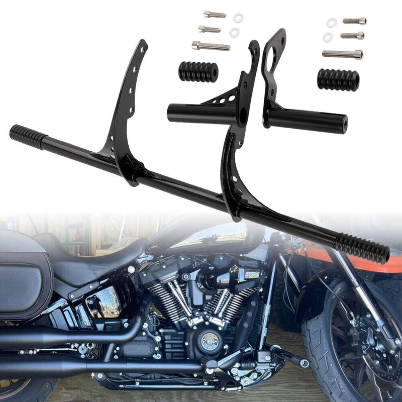 Black Front Highway Engine Guard Crash Bar for Harley Softail Low Rider 2018-24