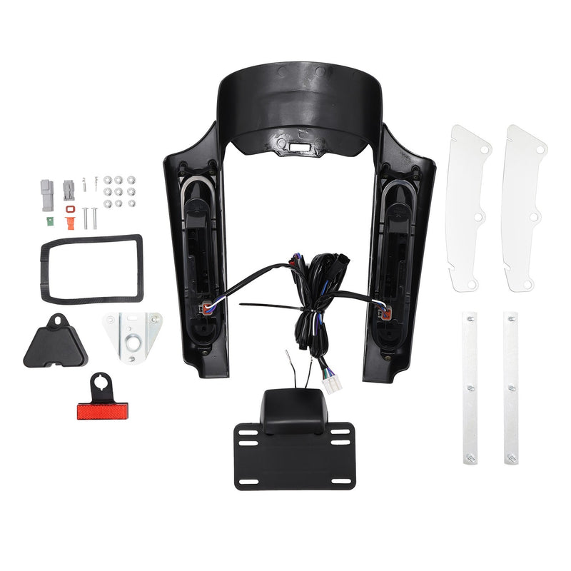 Rear Fender Extension with LED Red Amber Light for Harley Touring 2009-2013