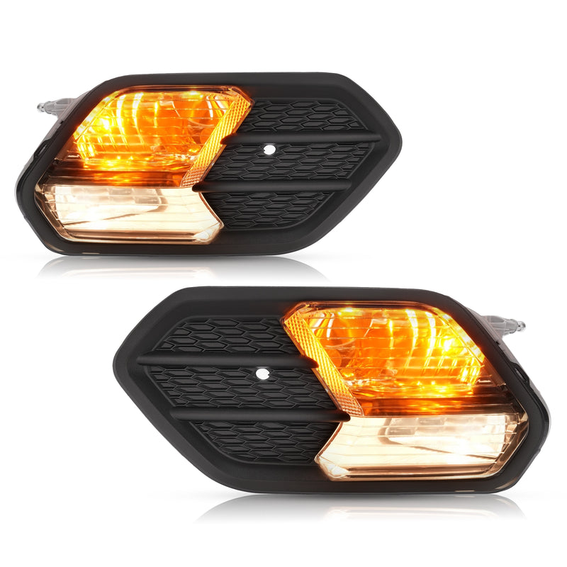 Pair Fog Lights Turn Signal Lamps With Cover for Ford Escape Kuga 2017-2019
