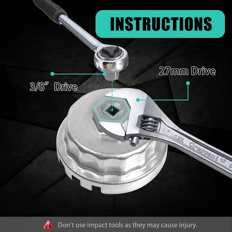 Oil Filter Cup Wrench Tool for Toyota and for Lexus 2.5L,2.7L,3.5L,4.0L,4.6L,5.7