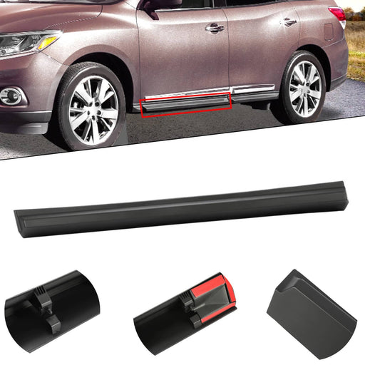 DURAFORCE Front Left Driver Lower Door Molding Black for Nissan Pathfinder 2013-2015