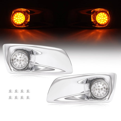 DURAFORCE LED Fog Lights Lamp W/Bezel Clear Lens LH RH for Kenworth T660 2007-2017 Pair