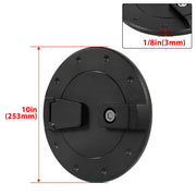 DURAFORCE Locking Fuel Door Gas Tank Cap Cover Aluminum Black For Hummer H2 2003-2009