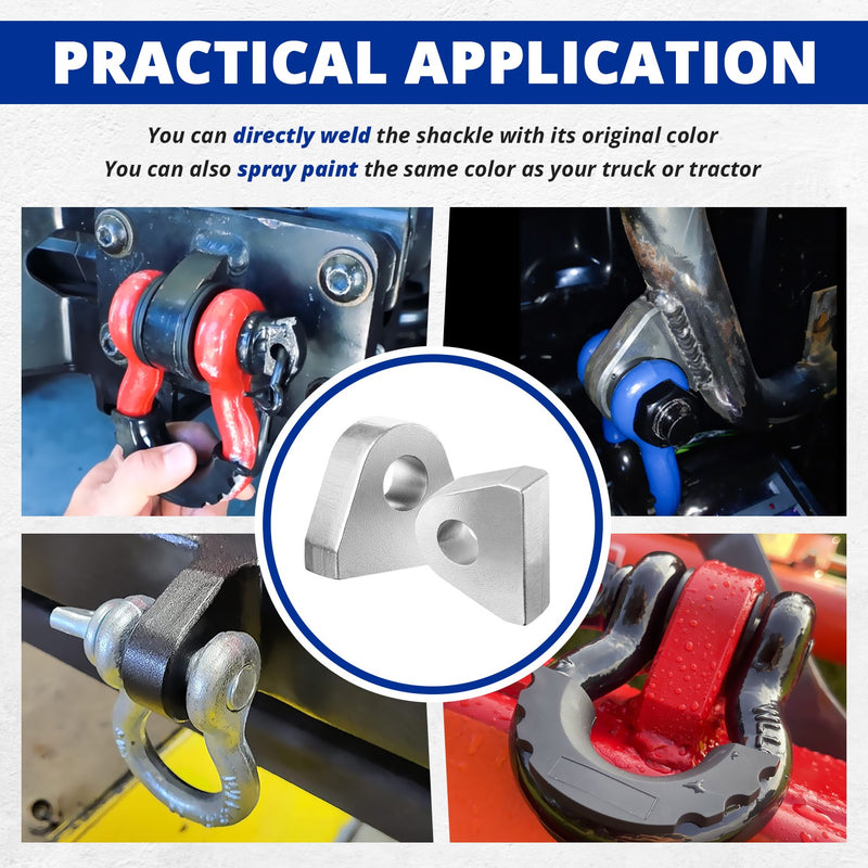 2Pcs Weld On Shackle Clevis Mount 1" Thick Steel Offroad Hydraulic Tractor
