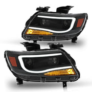 DURAFORCE Black LED DRL Dual Square Projector Headlights for Chevy Colorado 2015-2022