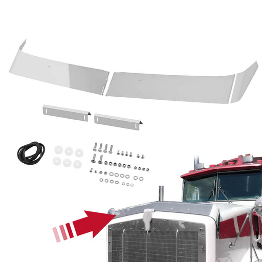 DURAFORCE Highly Polished Stainless Steel Bug Deflector for Kenworth T800 1987-2019