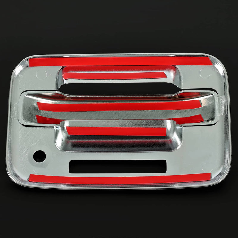 DURAFORCE Door Handle Cover for Ford F-150 F150 4DR Crew Cab 2004-2014 Chrome ABS Keypad