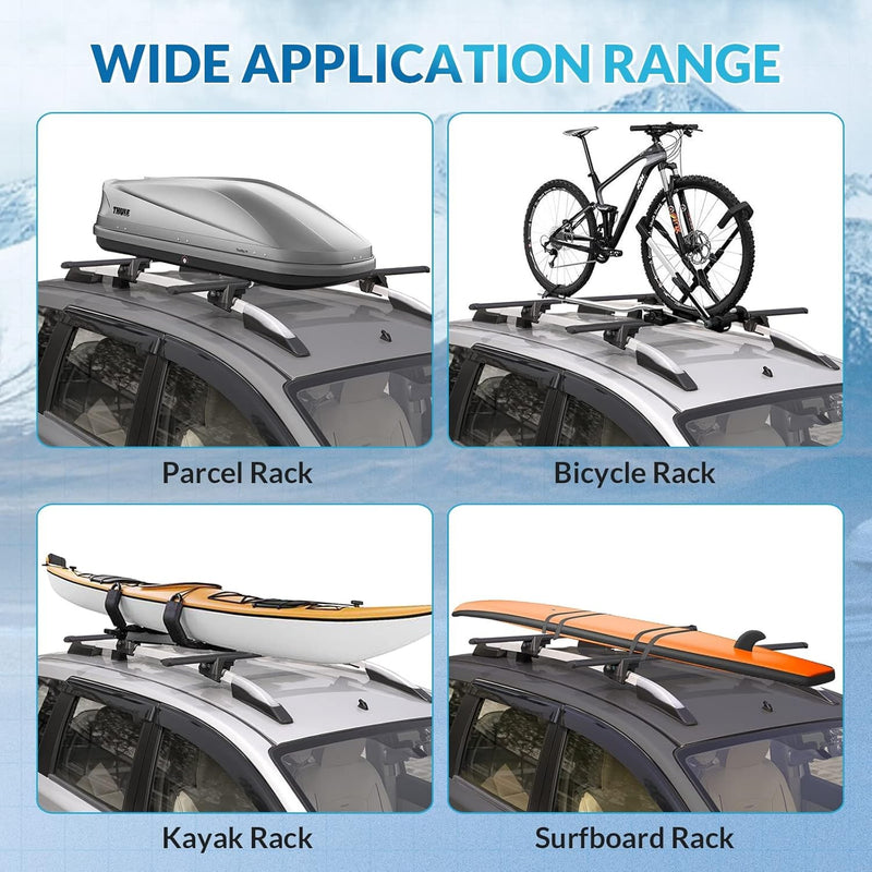 Aluminum Roof Rack Cross Bars Rail for Subaru Forester 2014-2024 Pair Black