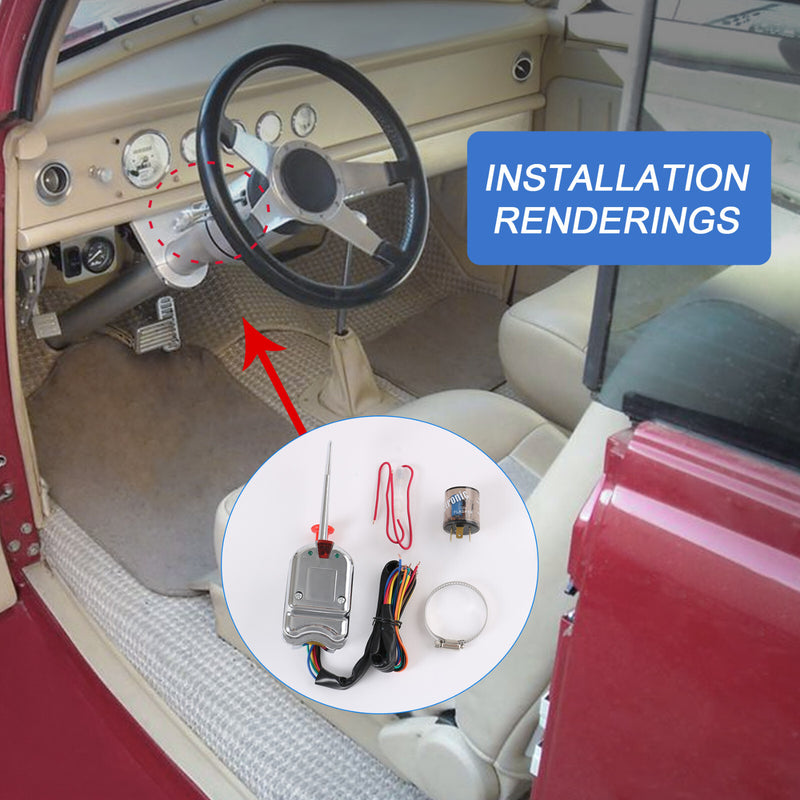 12V Chrome Universal Rat Hot Rod Turn Signal Switch for Ford GM with Flasher