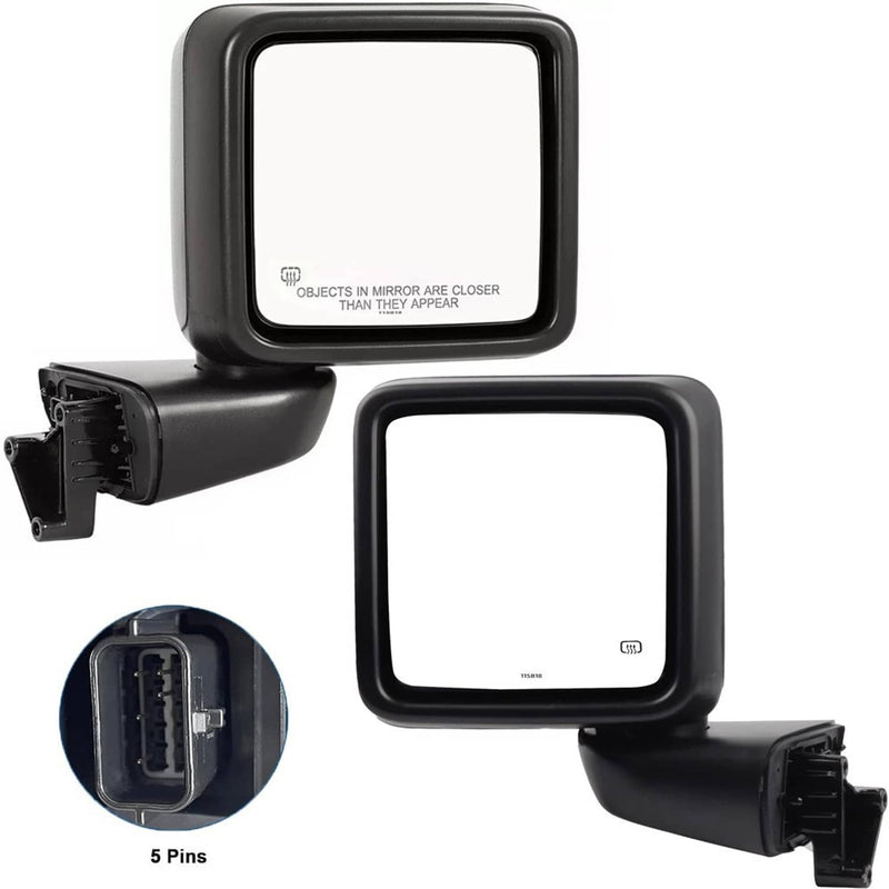 Power Heated Mirror Set Left Right for Jeep Gladiator Wrangler JL 2018-2024