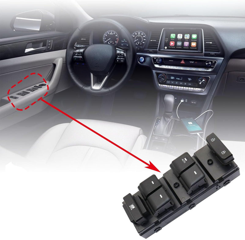 Front Left Driver Power Window Switch for Hyundai Sonata 2015-2019 93570-C1000