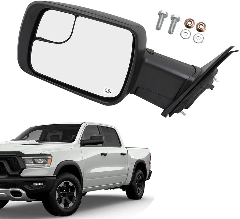 Left Side Power Fold Heated Mirror LED Signal BSD for 2019-2024 Dodge Ram 1500