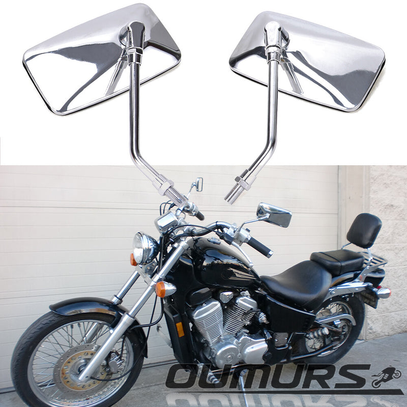 Chrome Rectangle Rearview Side Mirrors for Honda Magna 250 VF750C 500C 1000 US