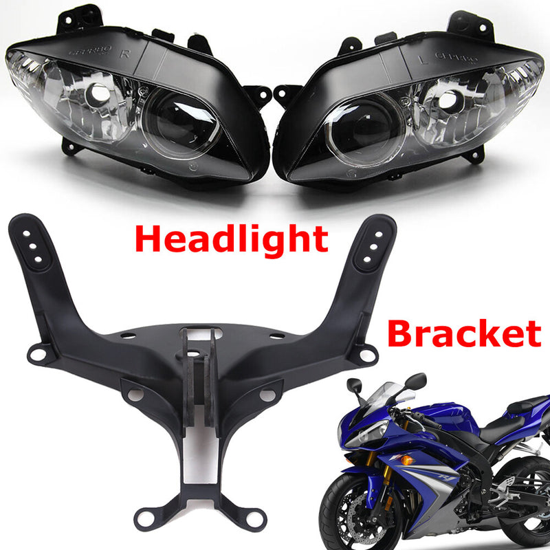 Front Headlight Assembly + Upper Stay Bracket for Yamaha YZF-R1 2004-06