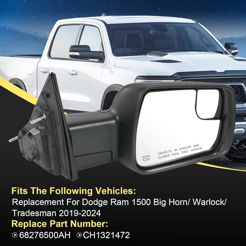 68276500AH Heated Mirror Power Fold Signal Light Right for Ram 1500 2019-2024