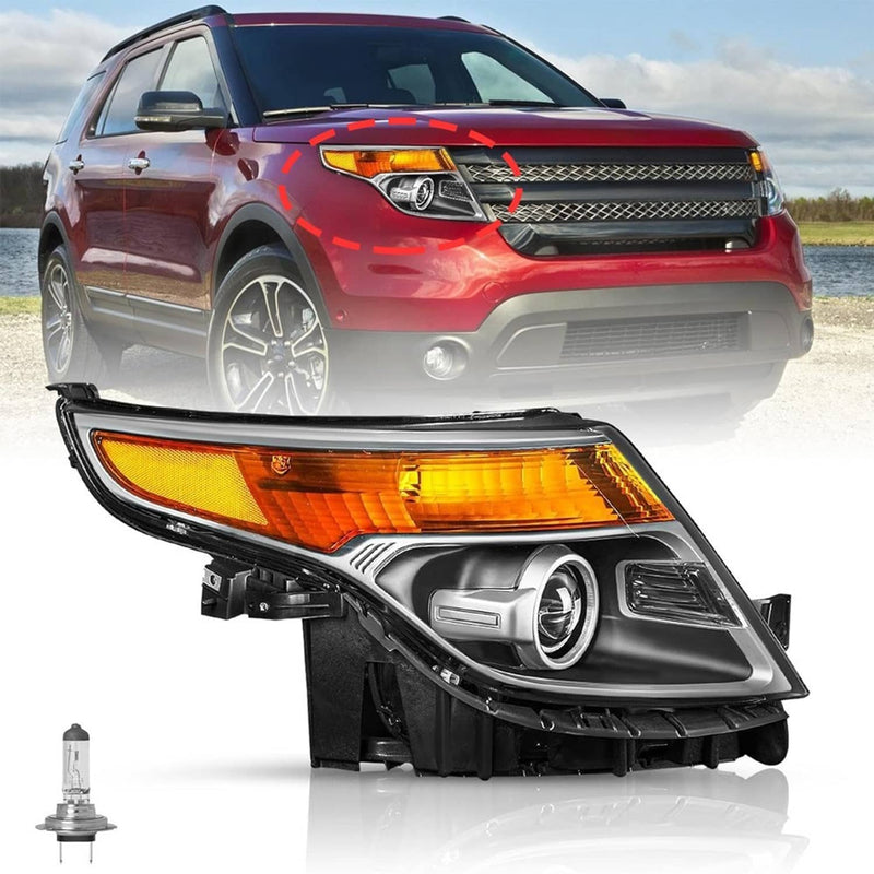 Passenger Side For 2011-2015 Ford Explorer Halogen Headlamp Assembly