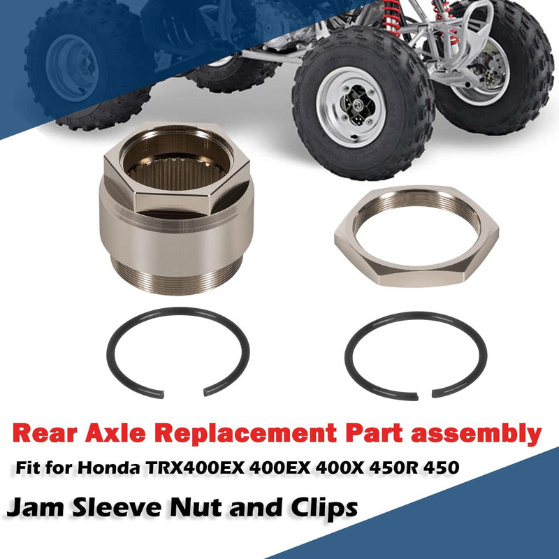 Rear Axle Lock Jam Sleeve Nut and Clips Kit for Honda TRX400X TRX400EX 450R 450