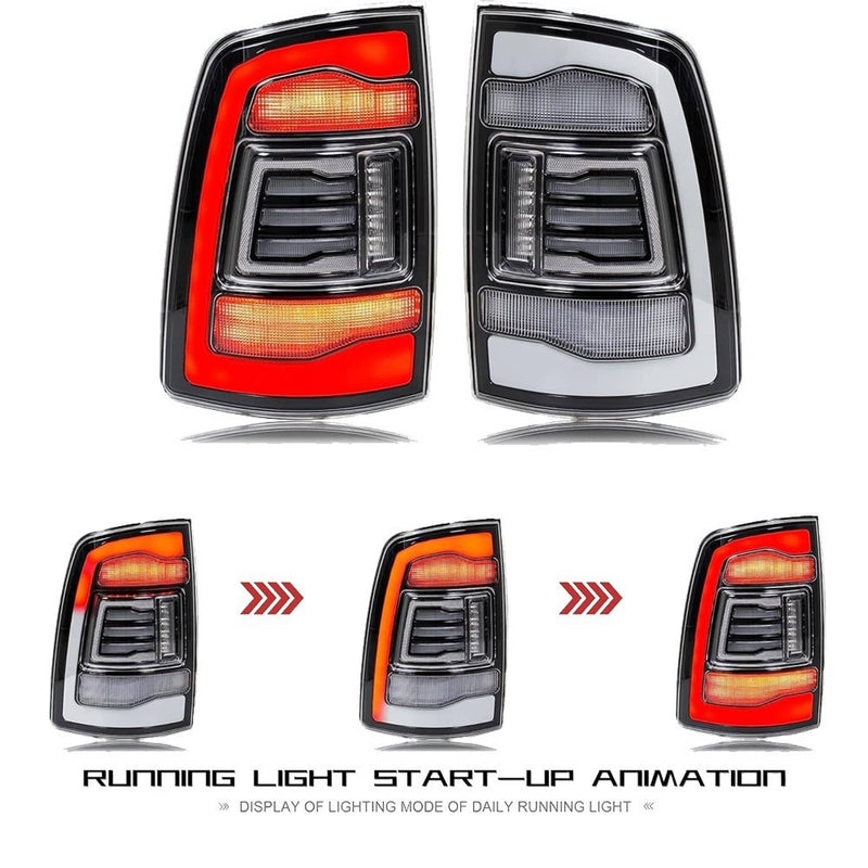 LED Tail Light Pair Clear Lens for Dodge Ram 1500 2500 3500 2009-2018 Rear