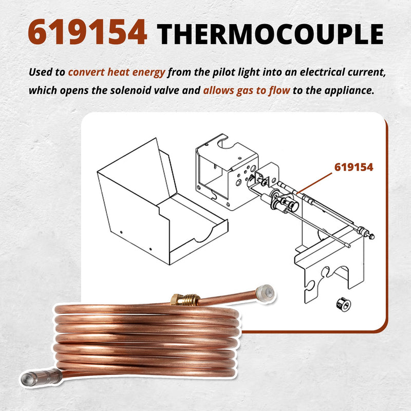 619154 Thermocouple for Norcold N300 Series Refrigerator 2 Way 3 Way
