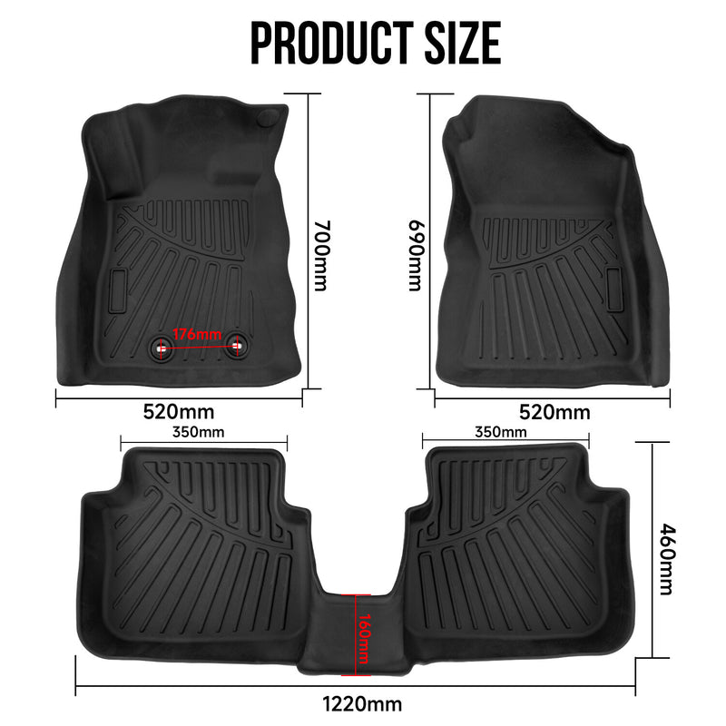 All Weather Floor Mats Liners 1st and 2nd Row for Subaru Crosstrek 2024-2025